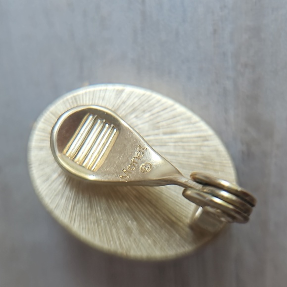 Vintage Monet Purple and Gold Clip Earrings - Picture 4 of 5